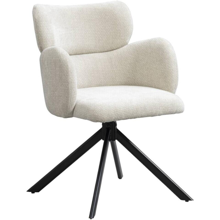 Leen Bakker - Eetkamerstoel Coco - Stof - Beige - 63x61x87 Cm Leen Bakker - Eetkamerstoel Coco - Stof - Beige - 63x61x87 Cm afbeelding 1