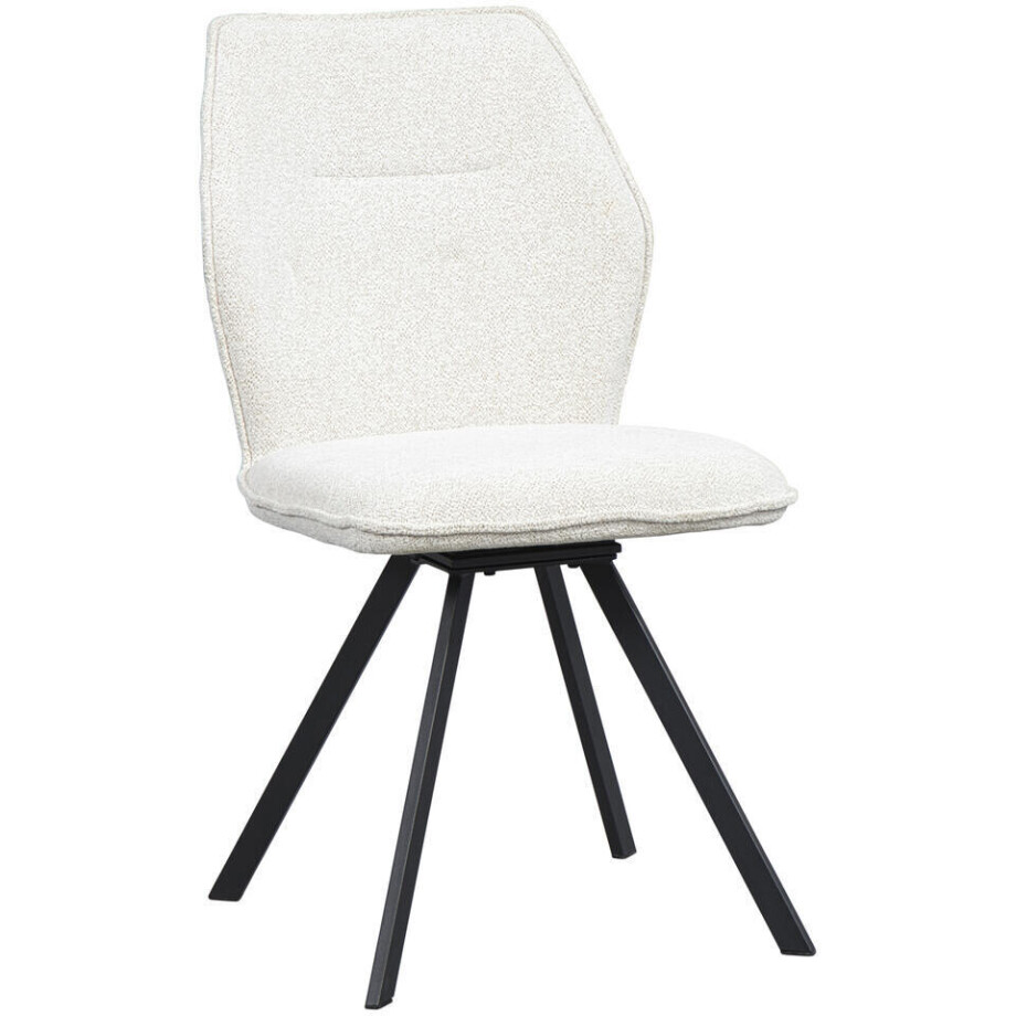 Leen Bakker - Eetkamerstoel Raffy - - Stof - Crème - 50x60x90 Cm Leen Bakker - Eetkamerstoel Raffy - - Stof - Crème - 50x60x90 Cm afbeelding 1