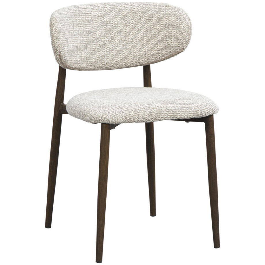 Leen Bakker - Eetkamerstoel Tibor - Metaal/Stof - Beige - 50x44x75 Cm Leen Bakker - Eetkamerstoel Tibor - Metaal/Stof - Beige - 50x44x75 Cm afbeelding 1