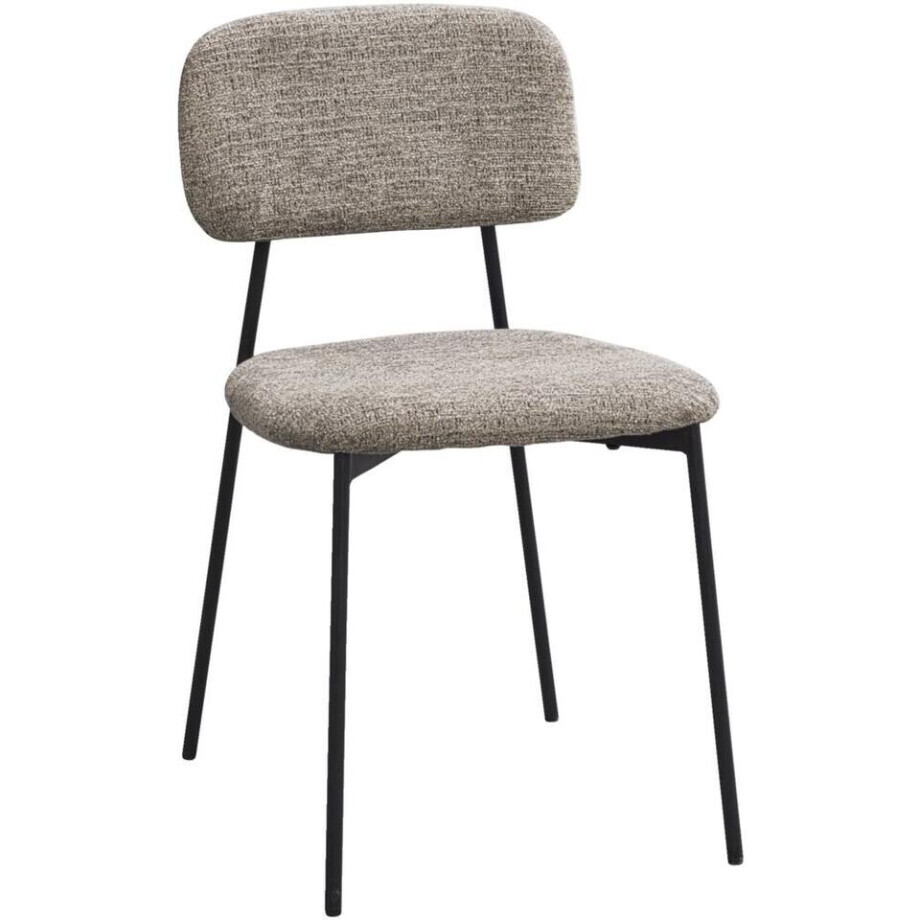 Leen Bakker - Eetkamerstoel Maud - Stof - Grijs - 48x44x78 Cm Leen Bakker - Eetkamerstoel Maud - Stof - Grijs - 48x44x78 Cm afbeelding 1