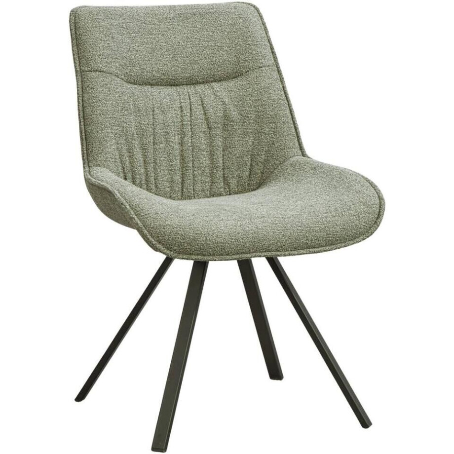 2e Halve Prijs Leen Bakker - Eetkamerstoel Gijs - Stof - Groen - 56x65x84 Cm 2e Halve Prijs Leen Bakker - Eetkamerstoel Gijs - Stof - Groen - 56x65x84 Cm afbeelding 1