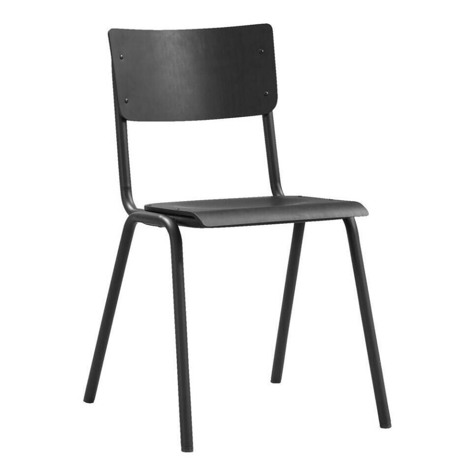 2e Halve Prijs Leen Bakker - Eetkamerstoel Oscar - Hout - Hout/Metaal - Zwart - 53x46x80 Cm 2e Halve Prijs Leen Bakker - Eetkamerstoel Oscar - Hout - Hout/Metaal - Zwart - 53x46x80 Cm afbeelding 1