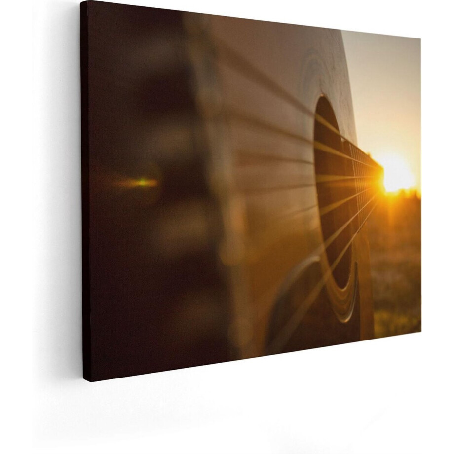 Artaza Canvas Schilderij Gitaar - 100x80 cm - Groot - Wanddecoratie Zonsondergang - Muurdecoratie Muziek - Schilderijen Op Canvas Artaza Canvas Schilderij Gitaar - 100x80 cm - Groot - Wanddecoratie Zonsondergang - Muurdecoratie Muziek - Schilderijen Op Canvas afbeelding 1
