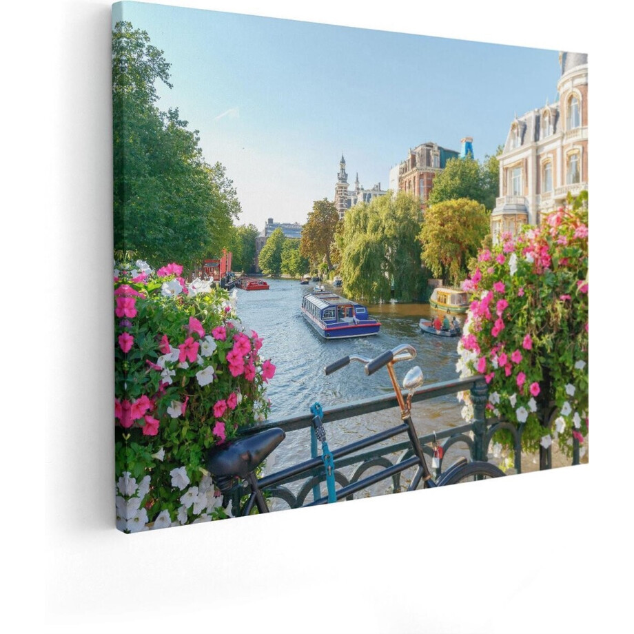 Artaza Canvas Schilderij Grachten Amsterdam - 50x40 cm - Muurdecoratie Bloemen - Wanddecoratie Fiets - Kamer Accessoires Woonkamer Artaza Canvas Schilderij Grachten Amsterdam - 50x40 cm - Muurdecoratie Bloemen - Wanddecoratie Fiets - Kamer Accessoires Woonkamer afbeelding 1