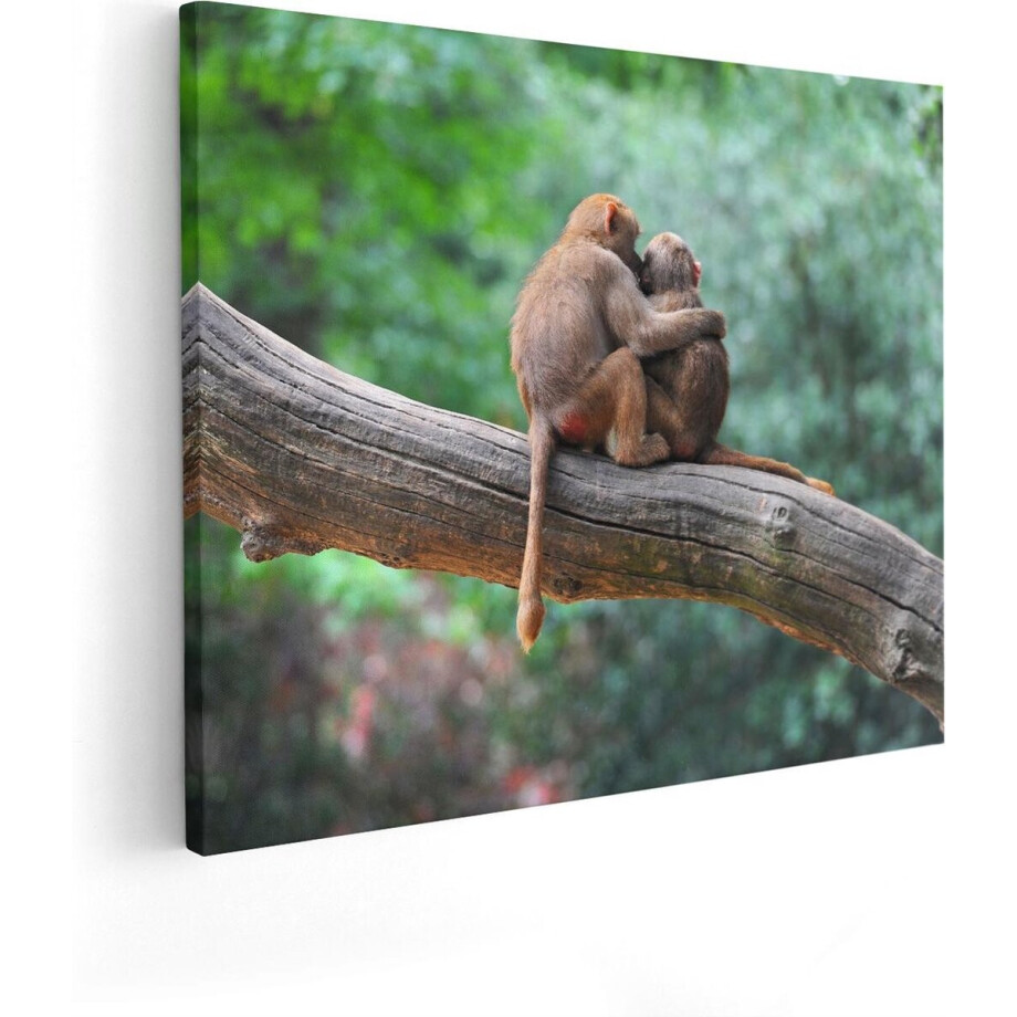 Artaza Canvas Schilderij Aap - 50x40 cm - Wanddecoratie Jungle - Muurdecoratie Boom - Kamer Accessoires afbeelding 1