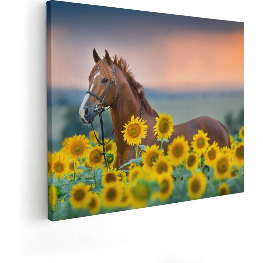 Artaza Canvas Schilderij Paarden - 50x40 cm - Wanddecoratie Dieren - Muurdecoratie Zonnebloem - Kamer Accessoires Woonkamer Artaza Canvas Schilderij Paarden - 50x40 cm - Wanddecoratie Dieren - Muurdecoratie Zonnebloem - Kamer Accessoires Woonkamer afbeelding 1