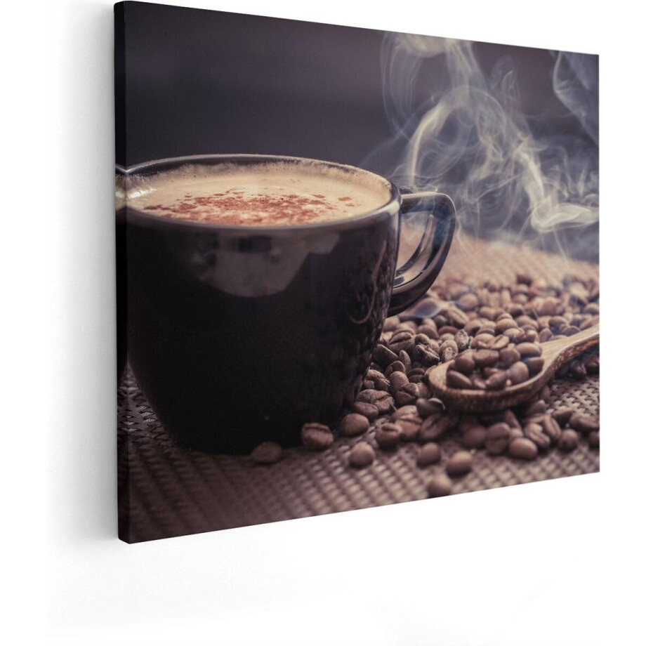 Artaza Canvas Schilderij Hete Koffie Kop Met Koffiebonen - 100x80 - Groot - Foto Op Canvas - Canvas Print Artaza Canvas Schilderij Hete Koffie Kop Met Koffiebonen - 100x80 - Groot - Foto Op Canvas - Canvas Print afbeelding 1