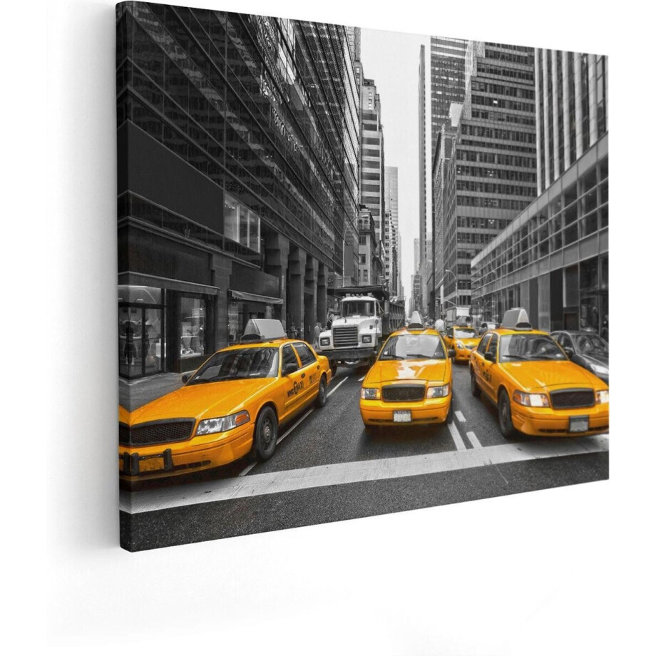 Artaza Canvas Schilderij Taxi - 50x40 cm - Wanddecoratie New York - Muurdecoratie Stad - Kamer Accessoires Geel afbeelding 1