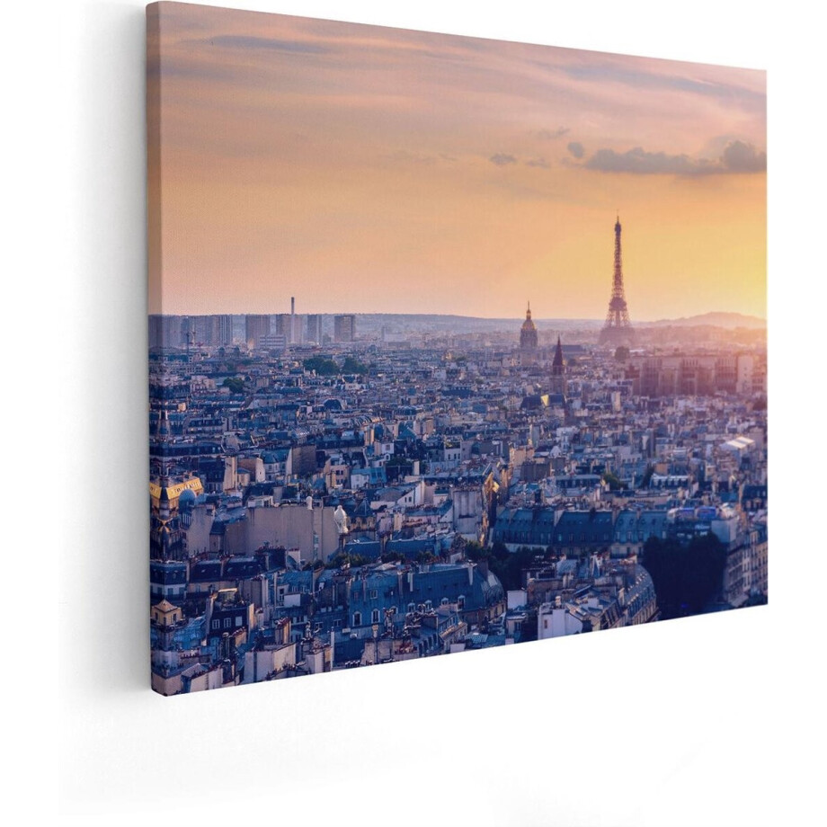 Artaza Canvas Schilderij Skyline Van Parijs Tijdens Zonsondergang - 100x80 - Groot - Foto Op Canvas - Canvas Print Artaza Canvas Schilderij Skyline Van Parijs Tijdens Zonsondergang - 100x80 - Groot - Foto Op Canvas - Canvas Print afbeelding 1