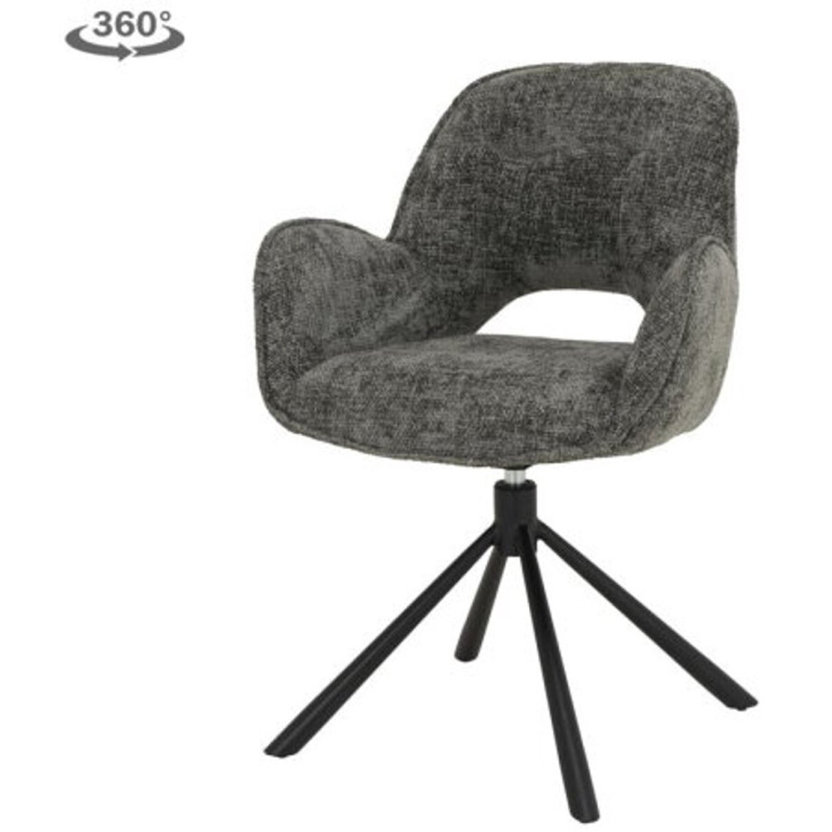 Tower Living Eetkamerstoel Isola - Charcoal Stof - 64x63x89cm Tower Living Eetkamerstoel Isola - Charcoal Stof - 64x63x89cm afbeelding 1