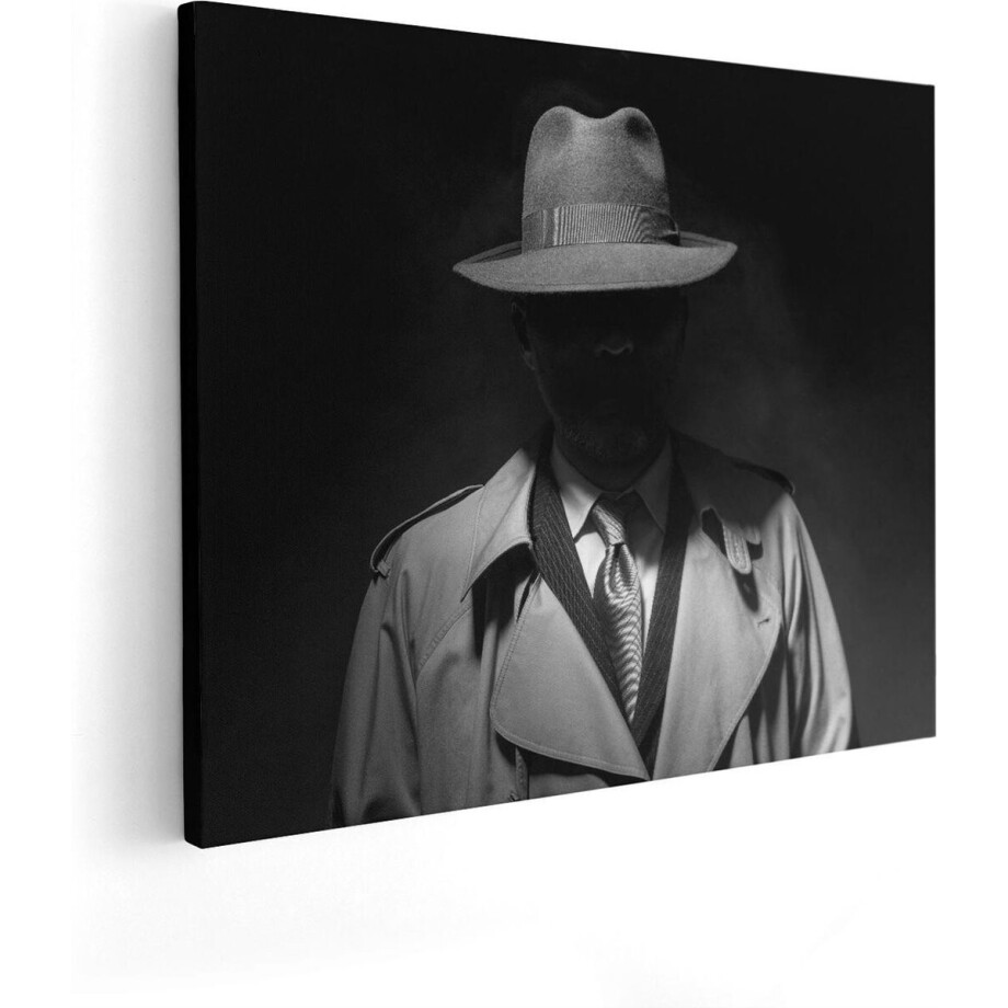 Artaza Canvas Schilderij Maffia - 100x80 cm - Groot - Wanddecoratie Gangster - Muurdecoratie Man - Schilderijen Op Canvas afbeelding 1