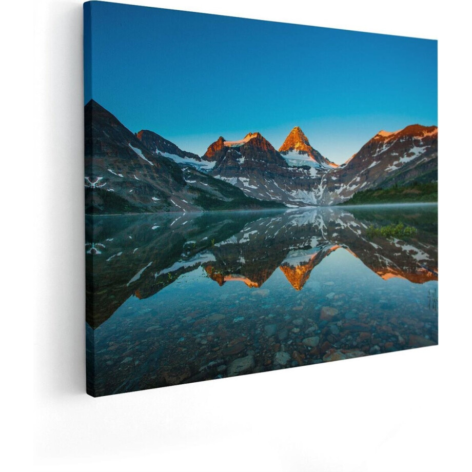 Artaza Canvas Schilderij Bergen - 100x80 cm - Groot - Wanddecoratie Natuur - Muurdecoratie Landschap - Schilderijen Op Canvas Zonsondergang afbeelding 1