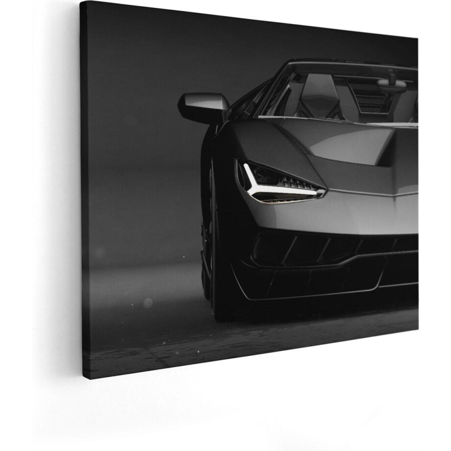 Artaza Canvas Schilderij Zwarte Sportwagen Auto - 50x40 - Foto Op Canvas - Canvas Print afbeelding 1