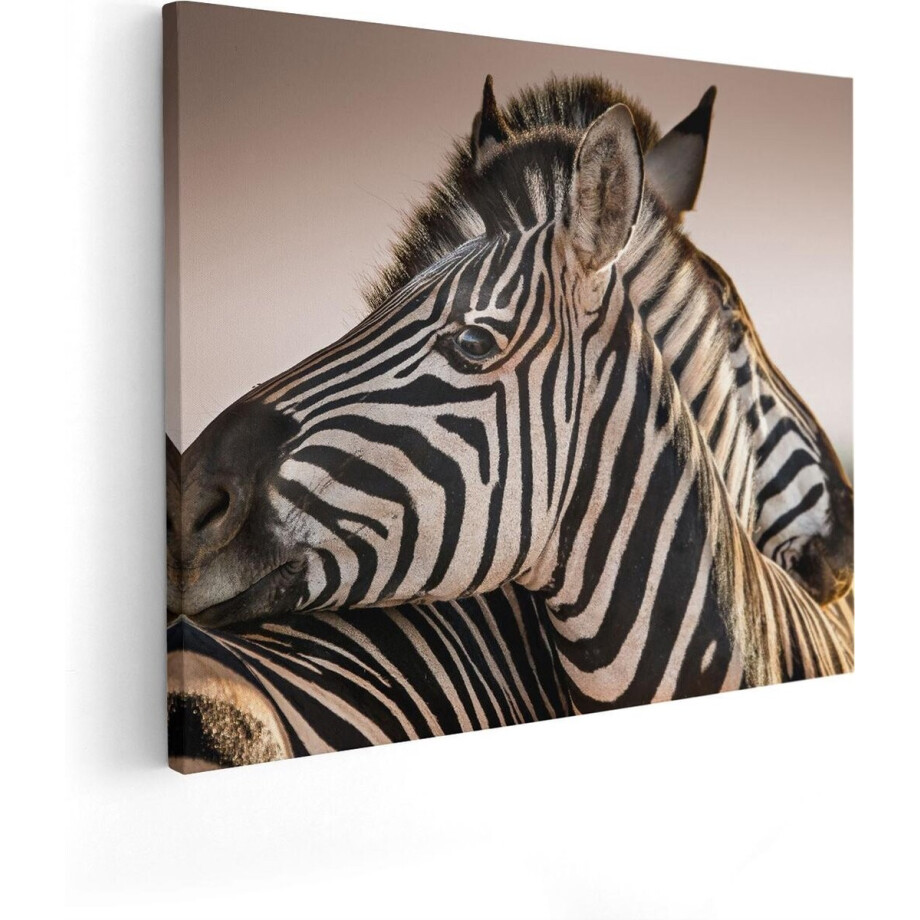 Artaza Canvas Schilderij Zebra - 100x80 cm - Groot - Wanddecoratie Dieren - Muurdecoratie Afrika - Schilderijen Op Canvas Artaza Canvas Schilderij Zebra - 100x80 cm - Groot - Wanddecoratie Dieren - Muurdecoratie Afrika - Schilderijen Op Canvas afbeelding 1