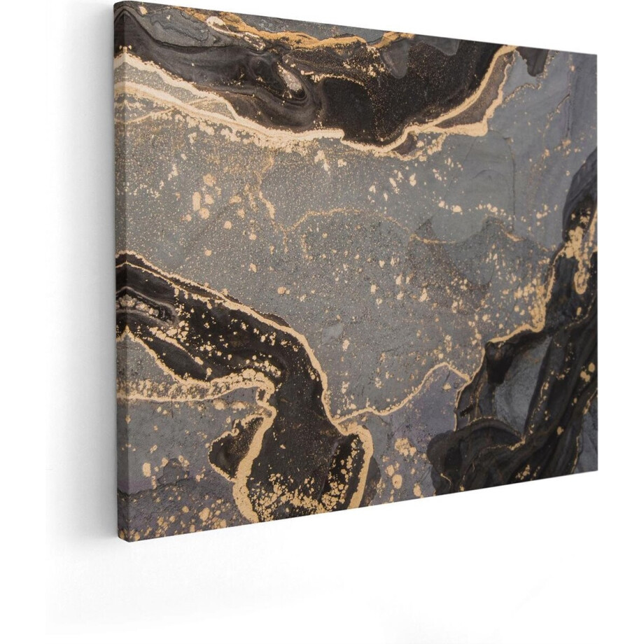 Artaza Canvas Schilderij Abstracte Kunst Grijs Marmer - 50x40 - Foto Op Canvas - Canvas Print afbeelding 1