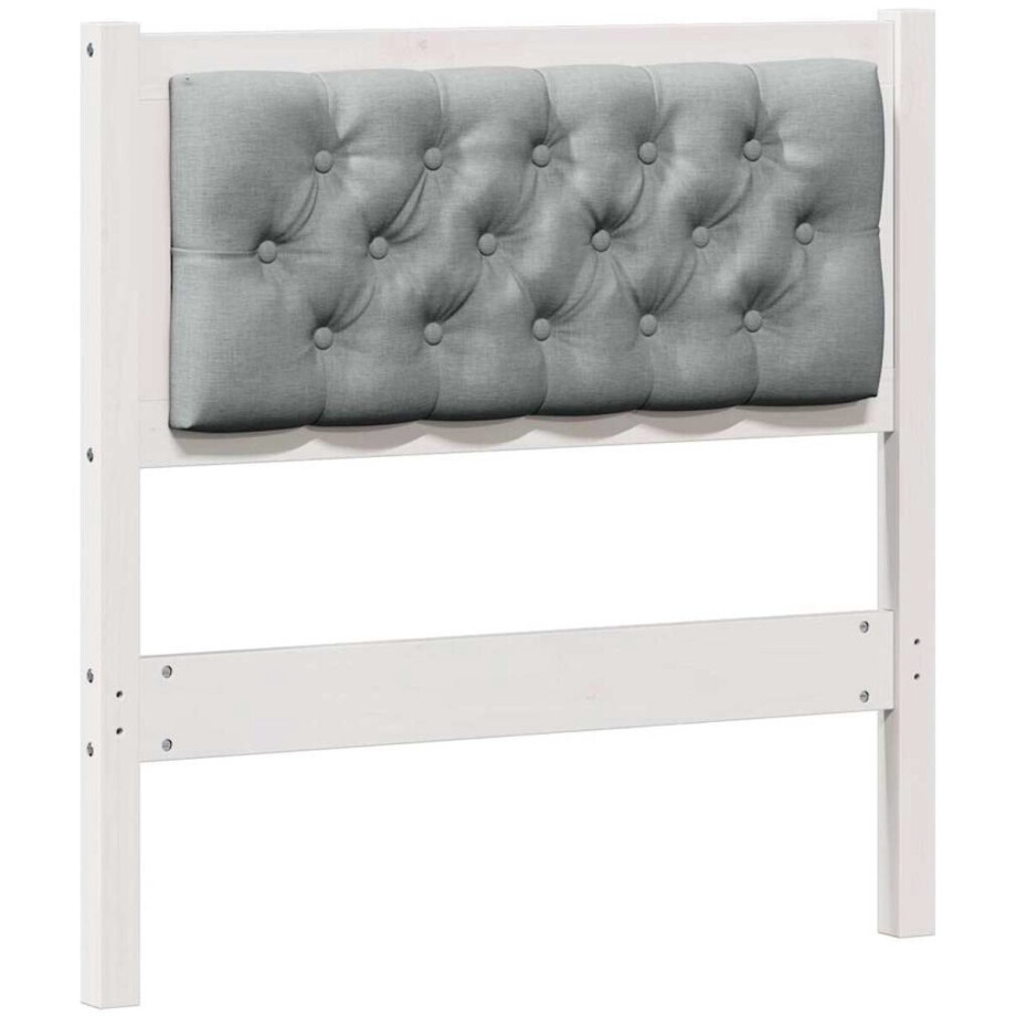 vidaXL - Hoofdbord - Anders - Wit - en - lichtgrijs - 75 - cm - Massief - grenenhout afbeelding 1