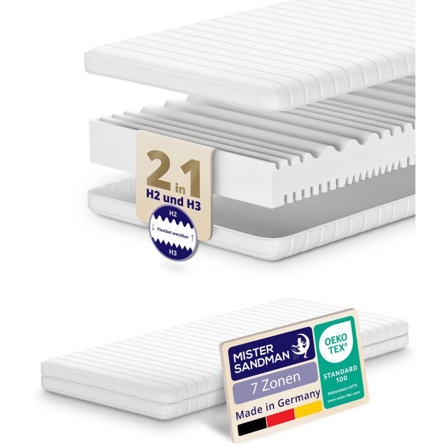 Koudschuim Matras - 100x200 - 7 zones - 15 cm hoog - Wasbare hoes & Allergievriendelijk - Zacht Koudschuim Matras - 100x200 - 7 zones - 15 cm hoog - Wasbare hoes & Allergievriendelijk - Zacht afbeelding 1