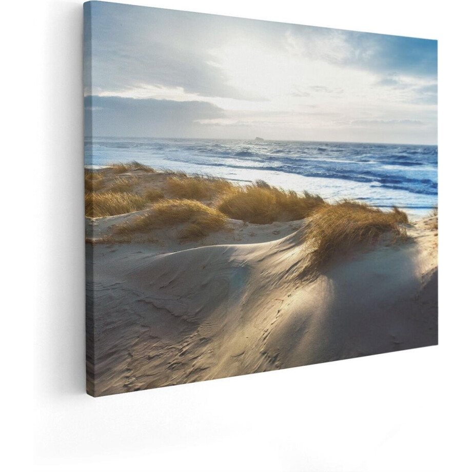 Artaza Canvas Schilderij Duinen En Zee  - 100x80 - Groot - Foto Op Canvas - Canvas Print afbeelding 1
