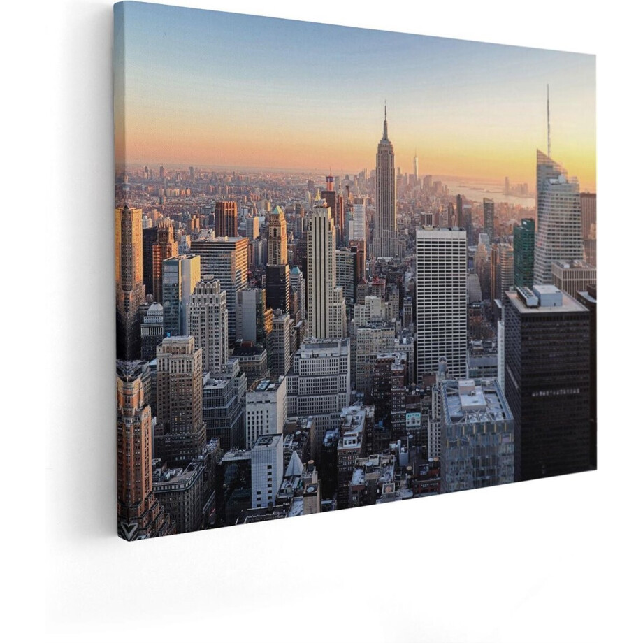 Artaza Canvas Schilderij New York Skyline Met Wolkenkrabbers - 100x80 - Groot - Foto Op Canvas - Canvas Print afbeelding 1