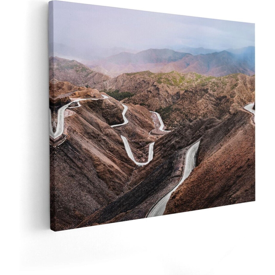 Artaza Canvas Schilderij Wegen in het Atlasgebergte, Marokko - Paden - 100x80 - Groot - Foto Op Canvas - Canvas Print afbeelding 1