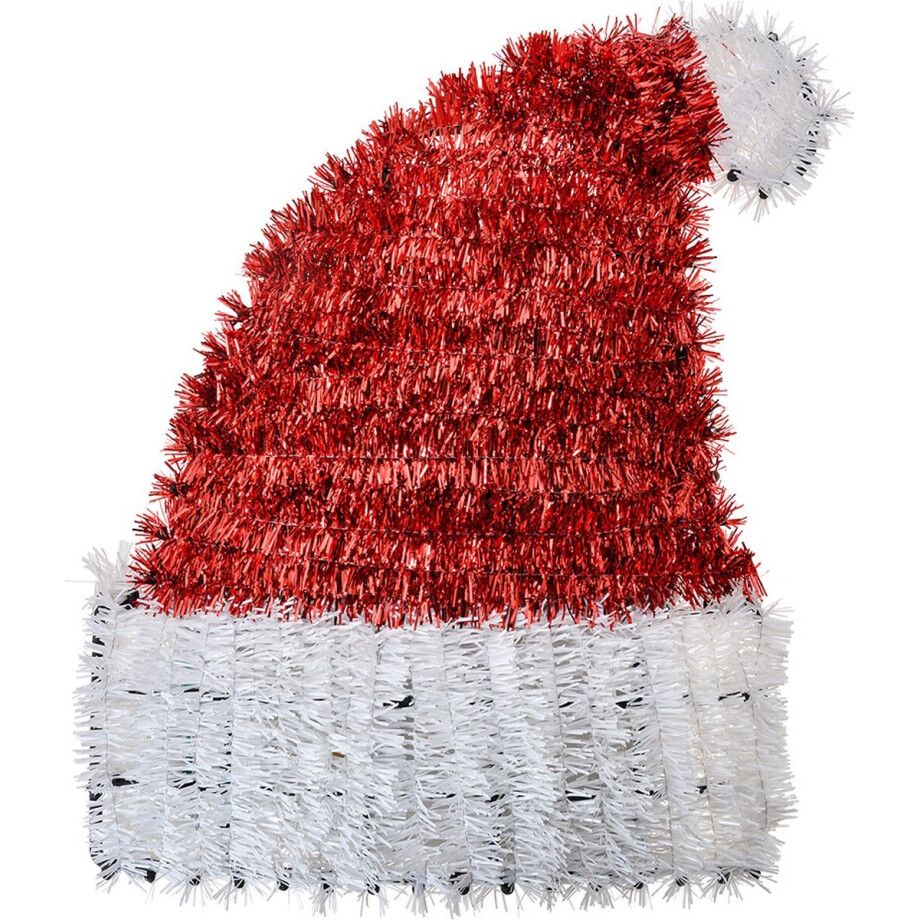 Clayre & Eef Kerstdecoratie Kerstmuts 33x5x42 cm Rood Wit Kunststof afbeelding 1