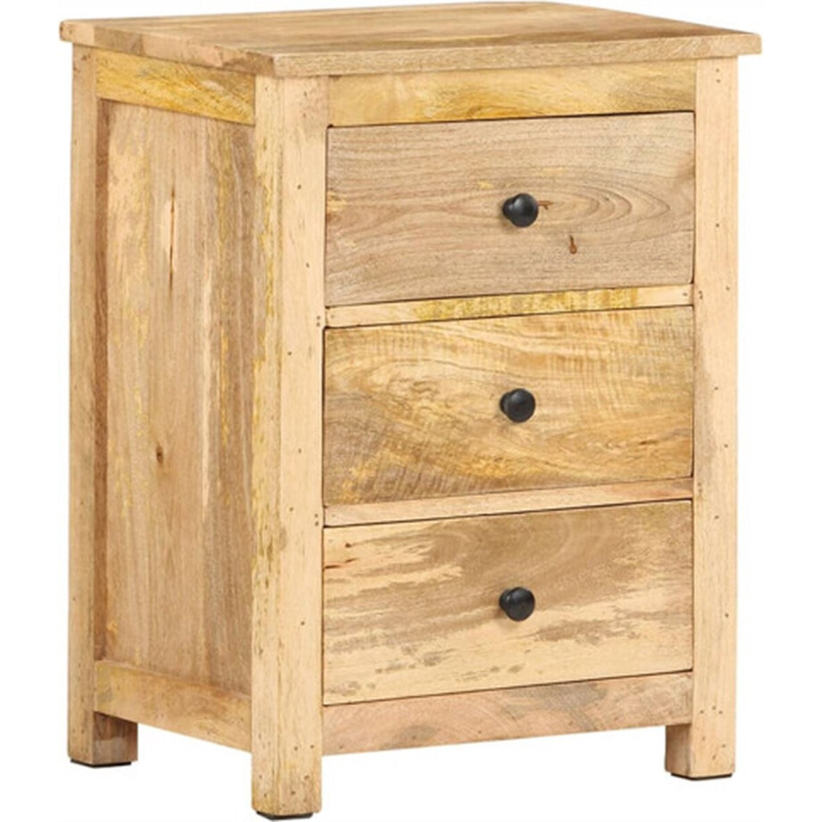vidaXL - Nachtkastje - 45x35x60 - cm - massief - mangohout vidaXL - Nachtkastje - 45x35x60 - cm - massief - mangohout afbeelding 1
