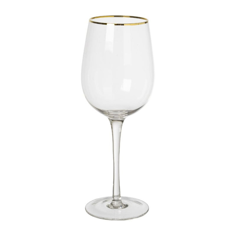 Wijnglas gouden rand - transparant - 380 ml afbeelding 1