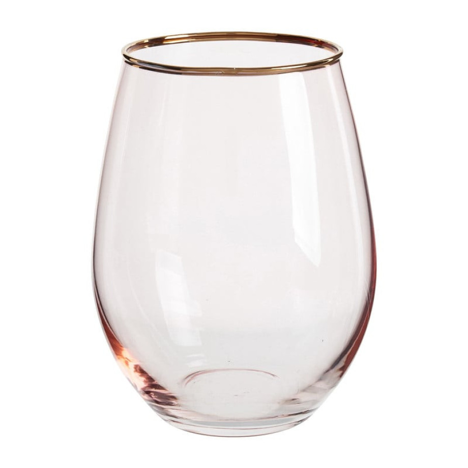 Waterglas - roze/goud - 450 ml afbeelding 1