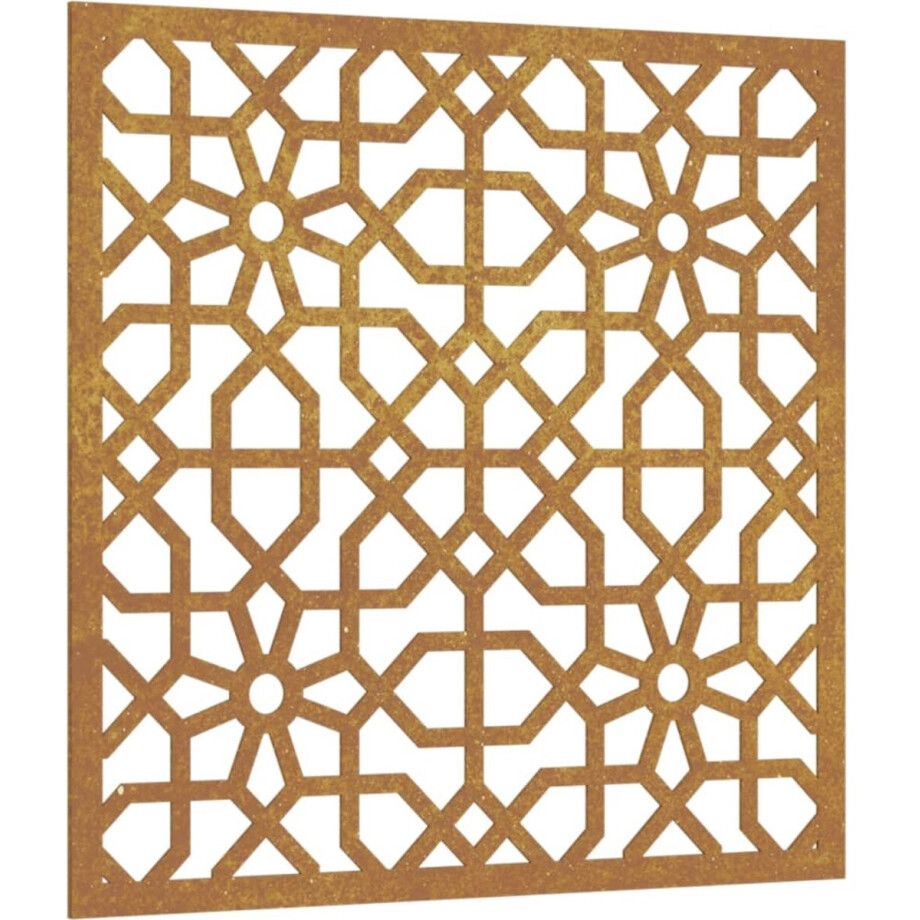 vidaXL - Wanddecoratie - tuin - Moors - ontwerp - 55x55 - cm - cortenstaal afbeelding 1