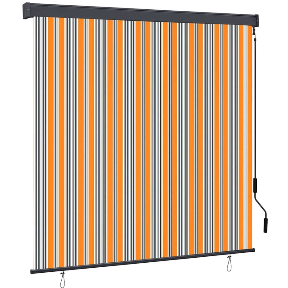 vidaXL - Rolgordijn - Geel - en - Blauw - 180 - x - 250 - cm - Stof - en - Aluminium afbeelding 1