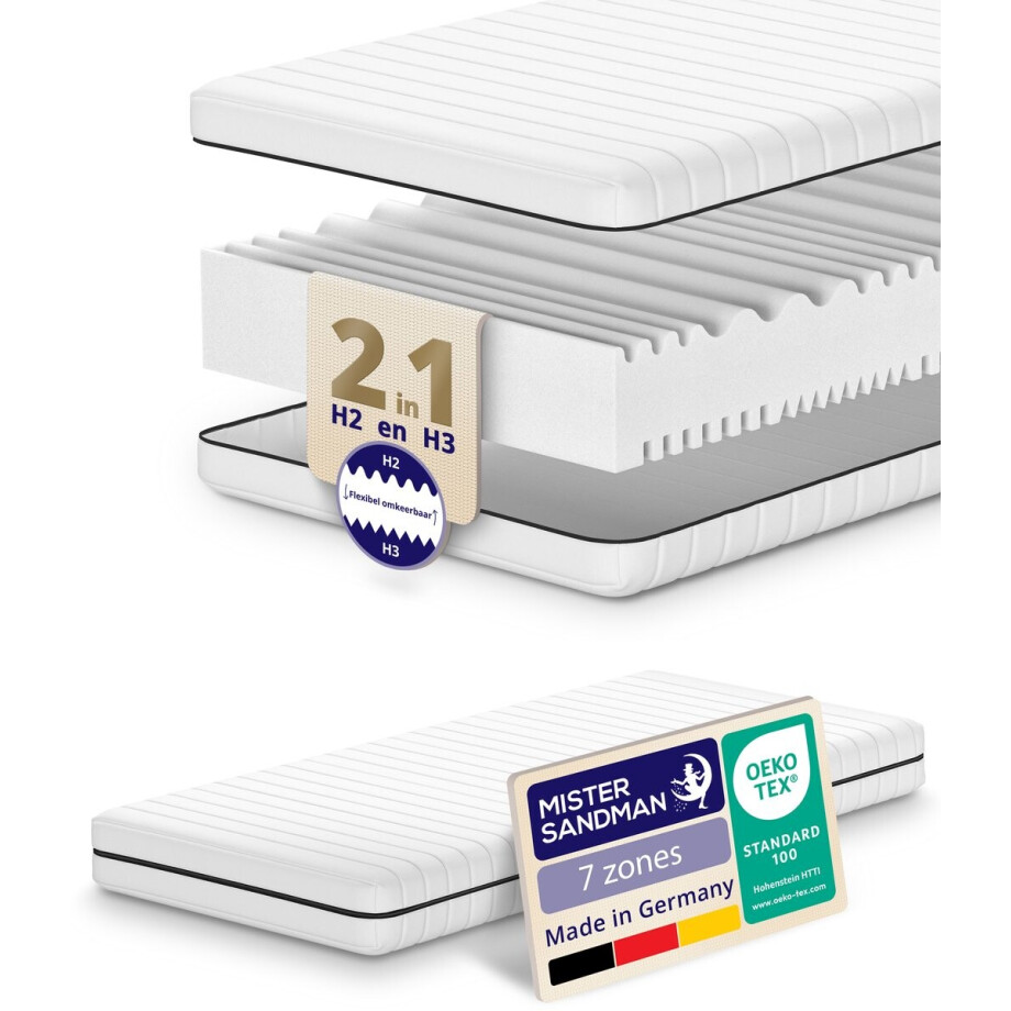 Matras 160x190– ergonomisch koudschuim met 7 comfortzones – 18 cm dik – premium plus tijk voor extra slaapcomfort afbeelding 1