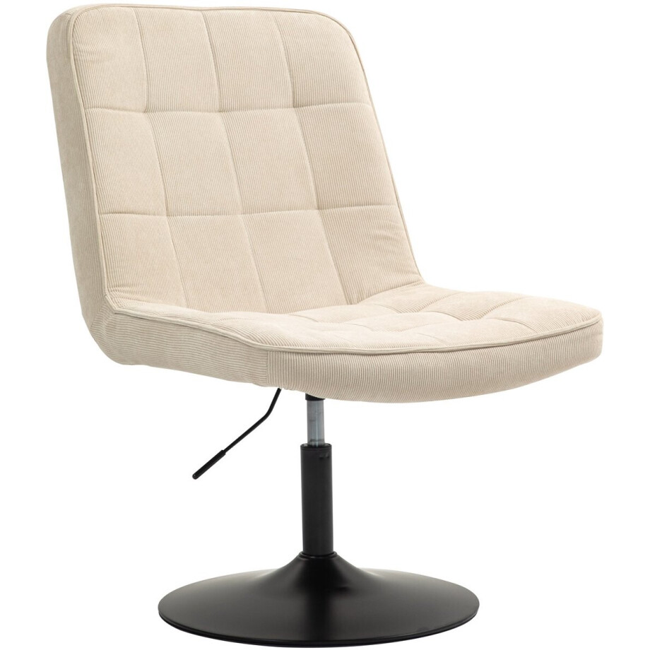 SVITA HENRY loungestoel - gestoffeerde stoel draaistoel draaivoet loungestoel corduroy hoes beige afbeelding 1