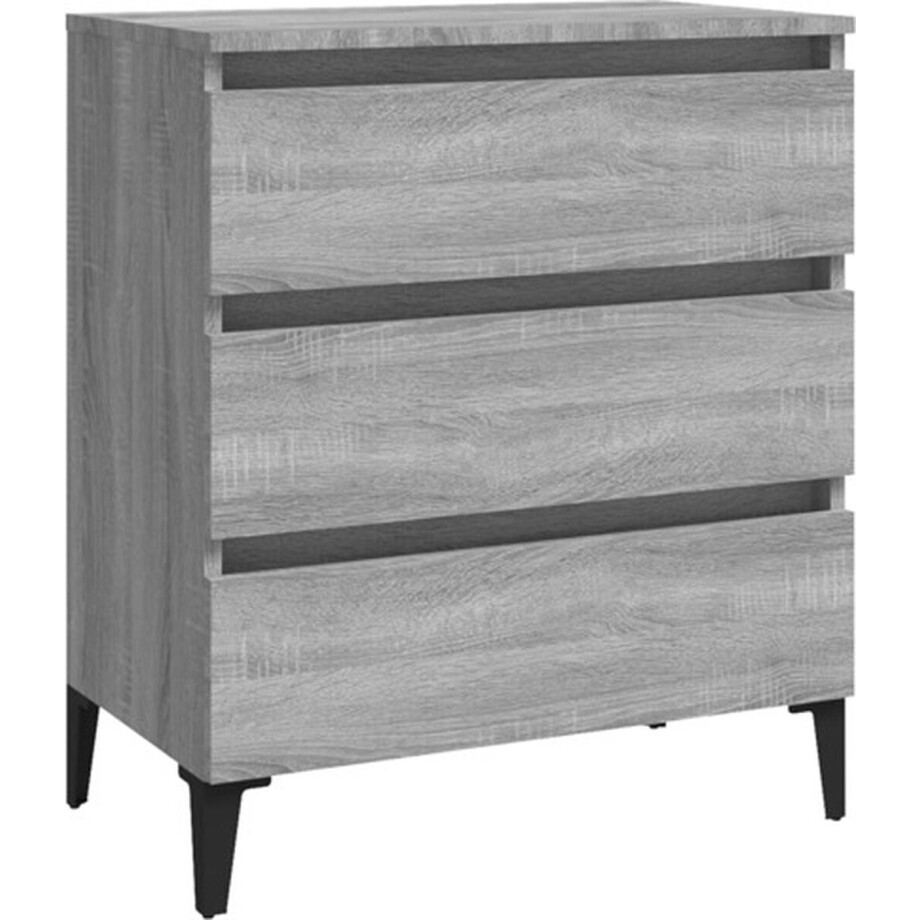 vidaXL - Dressoir - 60x35x69 - cm - bewerkt - hout - grijs - sonoma - eikenkleurig afbeelding 1
