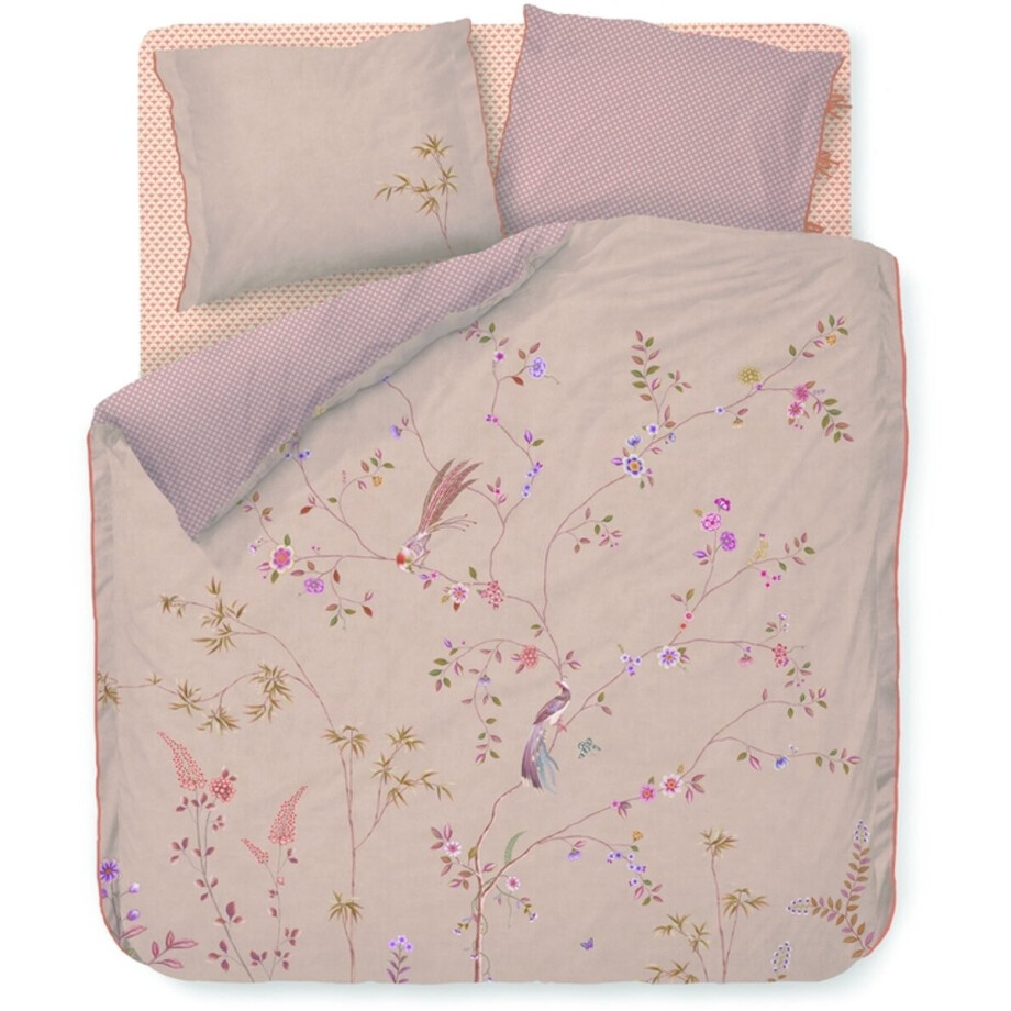 Pip Studio Bamboo Blossom dekbedovertrek - Eenpersoons - 140 x 200/220 cm - Khaki afbeelding 1