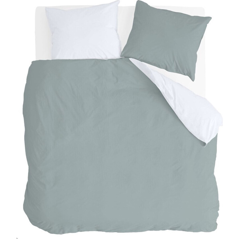 Byrklund Dekbedovertrek Side Way - 200x220 - 100% Katoen - Jade / Wit Byrklund Dekbedovertrek Side Way - 200x220 - 100% Katoen - Jade / Wit afbeelding 1