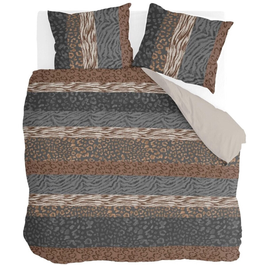 Byrklund Dekbedovertrek Animal Stripes - 200x220 - 100% Polyester - Beige afbeelding 1