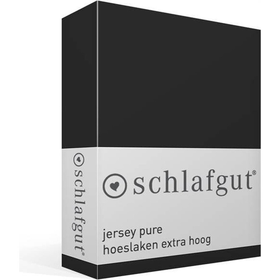 schlafgut Jersey Pure hoeslaken extra hoog - L - 140x200 - 160x220 799 Off-Black afbeelding 1