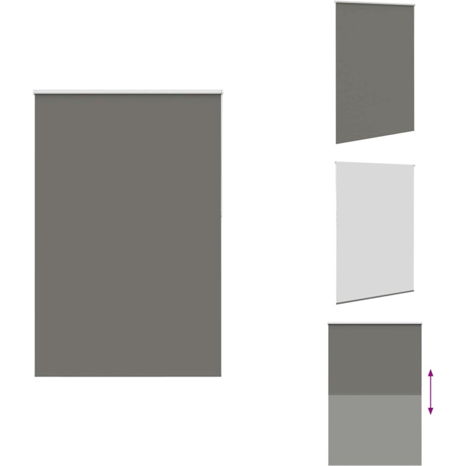 vidaXL Rolgordijn - Rolgordijnen - Dag- En Nachtgordijn - Verduisterend Rolgordijn - Rolgordijn verduisterend 150x210 cm stofbreedte 146,6 cm grijs vidaXL Rolgordijn - Rolgordijnen - Dag- En Nachtgordijn - Verduisterend Rolgordijn - Rolgordijn verduisterend 150x210 cm stofbreedte 146,6 cm grijs afbeelding 1