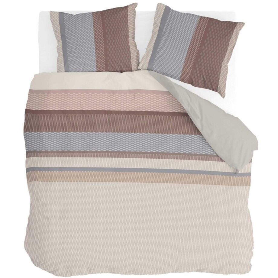 Byrklund Dekbedovertrek Striped Chic - 200x220 - 100% Polyester - Taupe afbeelding 1