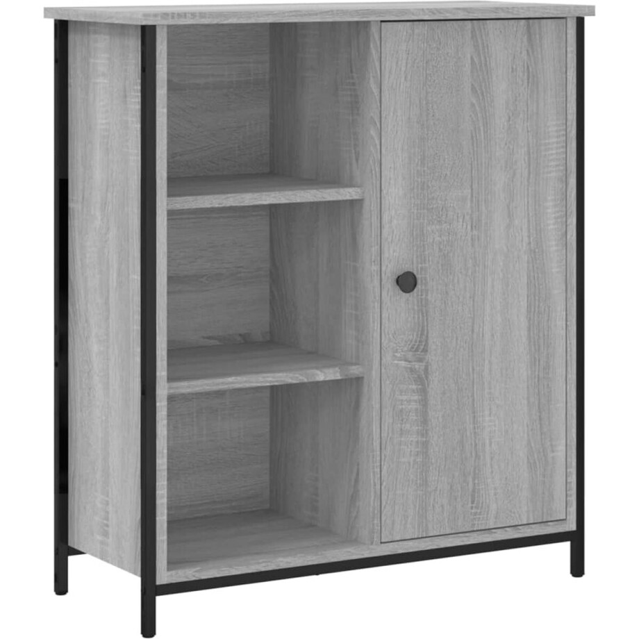 vidaXL - Dressoir - 70x30x80 - cm - bewerkt - hout - grijs - sonoma vidaXL - Dressoir - 70x30x80 - cm - bewerkt - hout - grijs - sonoma afbeelding 1