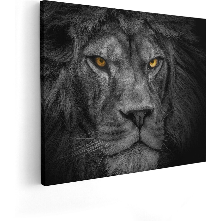 Artaza Canvas Schilderij Leeuw - Leeuwenkop - Zwart Wit - 100x80 - Groot - Foto Op Canvas - Canvas Print Artaza Canvas Schilderij Leeuw - Leeuwenkop - Zwart Wit - 100x80 - Groot - Foto Op Canvas - Canvas Print afbeelding 1