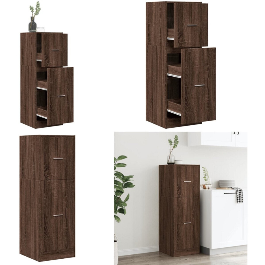 vidaXL Apothekerskast 40x41x118 cm bewerkt hout bruin eikenkleurig - Apothekerskast - Apothekerskasten - Apothekerskast Keuken - Apotheekkast vidaXL Apothekerskast 40x41x118 cm bewerkt hout bruin eikenkleurig - Apothekerskast - Apothekerskasten - Apothekerskast Keuken - Apotheekkast afbeelding 1