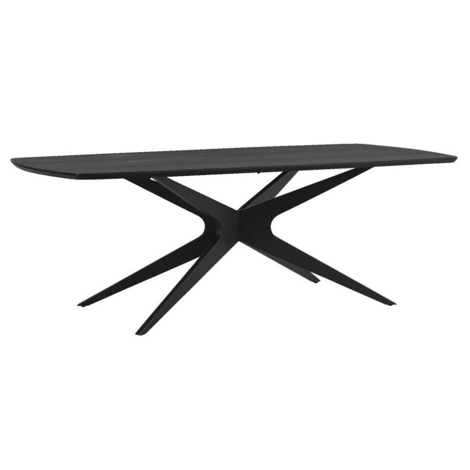 Leen Bakker - Eettafel Suzanne - 200x90 Cm - MDF - Zwart Leen Bakker - Eettafel Suzanne - 200x90 Cm - MDF - Zwart afbeelding 1