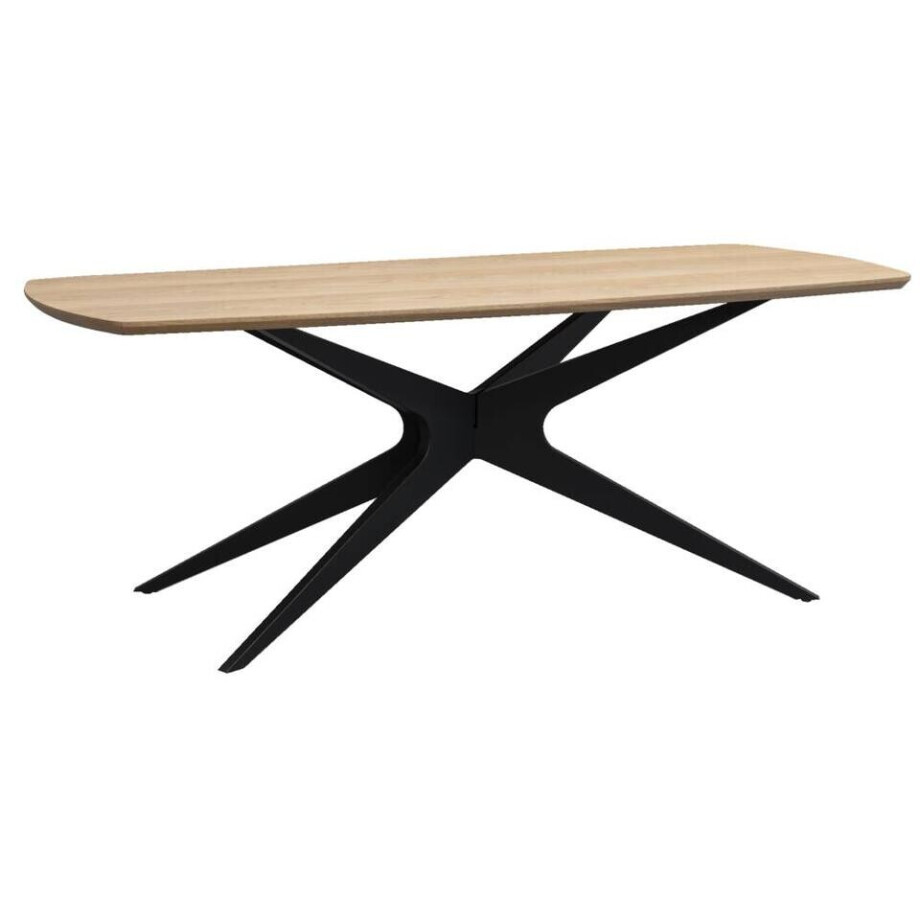 Leen Bakker - Eettafel Suzanne - Naturel - 220x100 Cm - MDF - Bruin Leen Bakker - Eettafel Suzanne - Naturel - 220x100 Cm - MDF - Bruin afbeelding 1