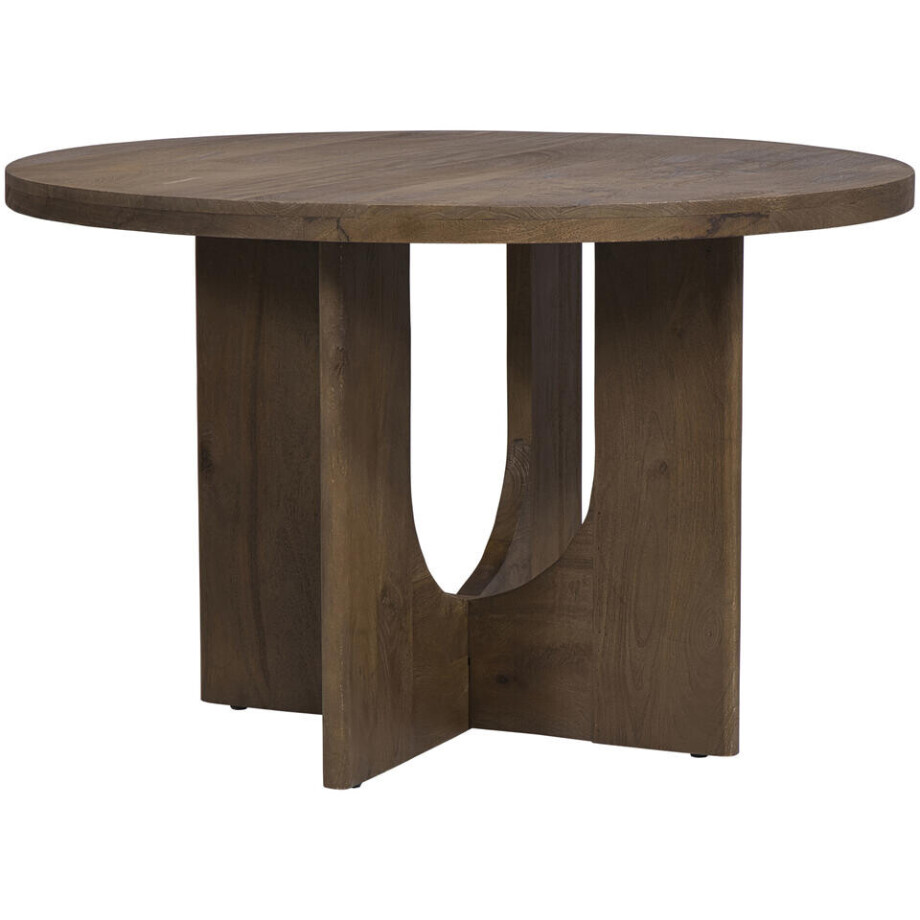 Leen Bakker - Eettafel Moos - Ø120 Cm - Mangohout - Bruin Leen Bakker - Eettafel Moos - Ø120 Cm - Mangohout - Bruin afbeelding 1