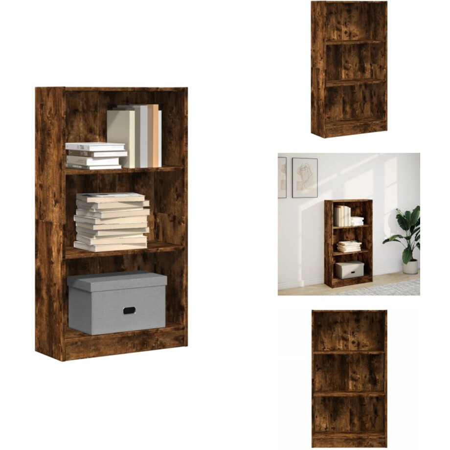 vidaXL Boekenkast - Boekenkasten - Boeken Plank - Schappenkast - Boekenkast 60x24x109 cm bewerkt hout gerookt eikenkleurig vidaXL Boekenkast - Boekenkasten - Boeken Plank - Schappenkast - Boekenkast 60x24x109 cm bewerkt hout gerookt eikenkleurig afbeelding 1