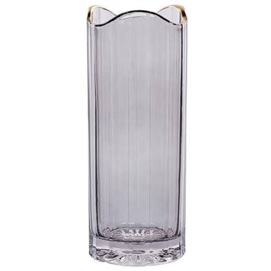 Beliani - PERDIKI - Decoratieve vaas - Grijs - Glas afbeelding 1