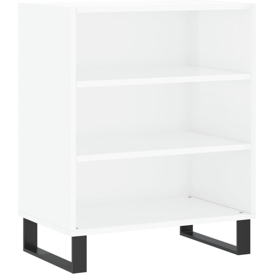 vidaXL - Dressoir - 57x35x70 - cm - bewerkt - hout - hoogglans - wit afbeelding 1