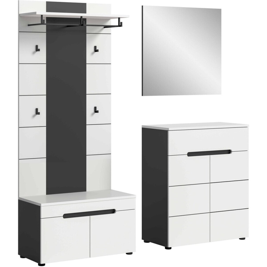 Canu kledingkastcombinatie wit NB Basaltgrijs NB - 37x175x190cm afbeelding 1