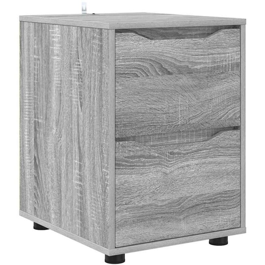 vidaXL - Opbergkast - Grijs - Sonoma - 40 - x - 48 - x - 57 - cm - Bewerkt - hout afbeelding 1